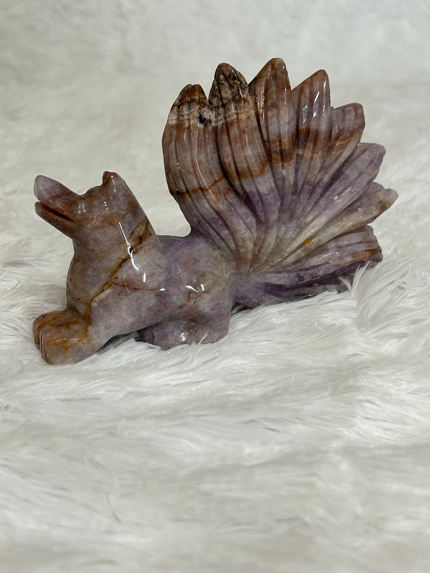 9 Tail Fox - Amethyst and Mexican Crazy Lace Agate