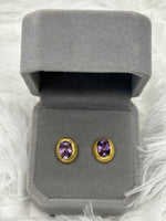 Earrings, Amethyst