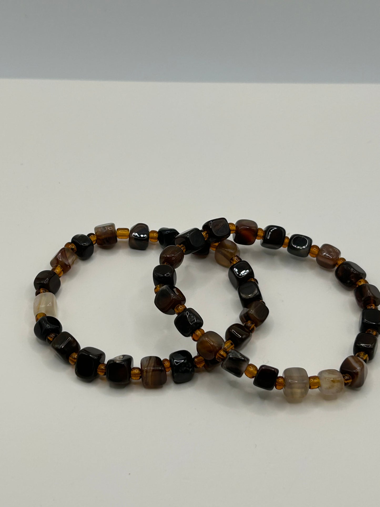 Bracelet - Chocolate Agate Squares