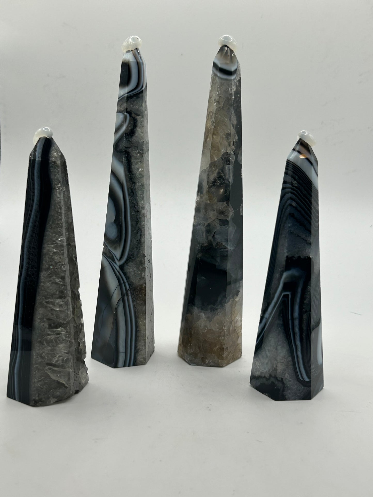 Tower(s) - Black Agate and Black Onyx