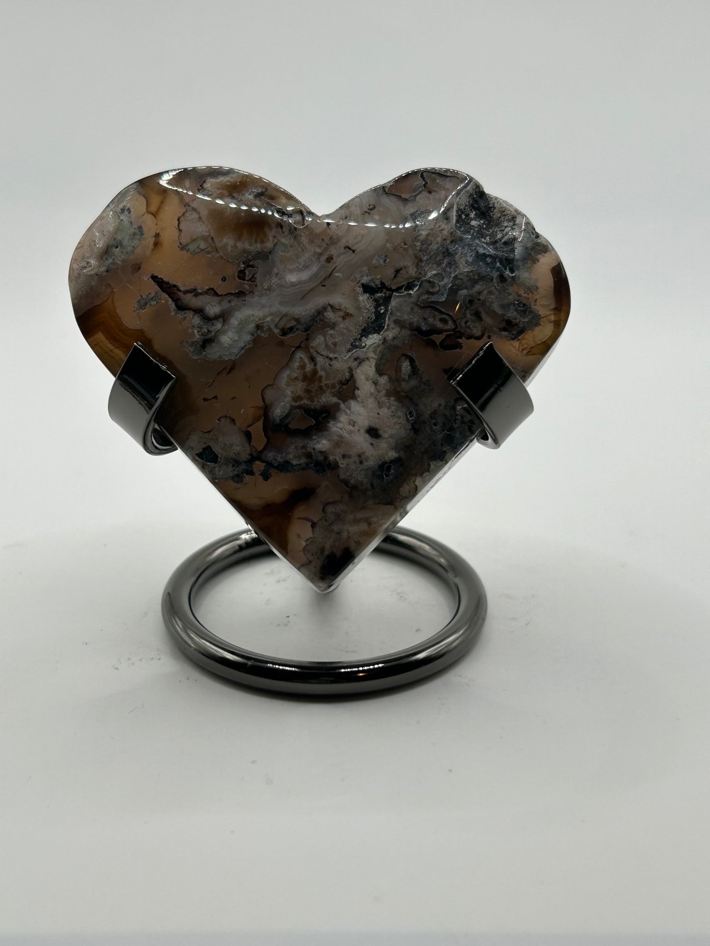 Heart(s) - Black Flower Agate