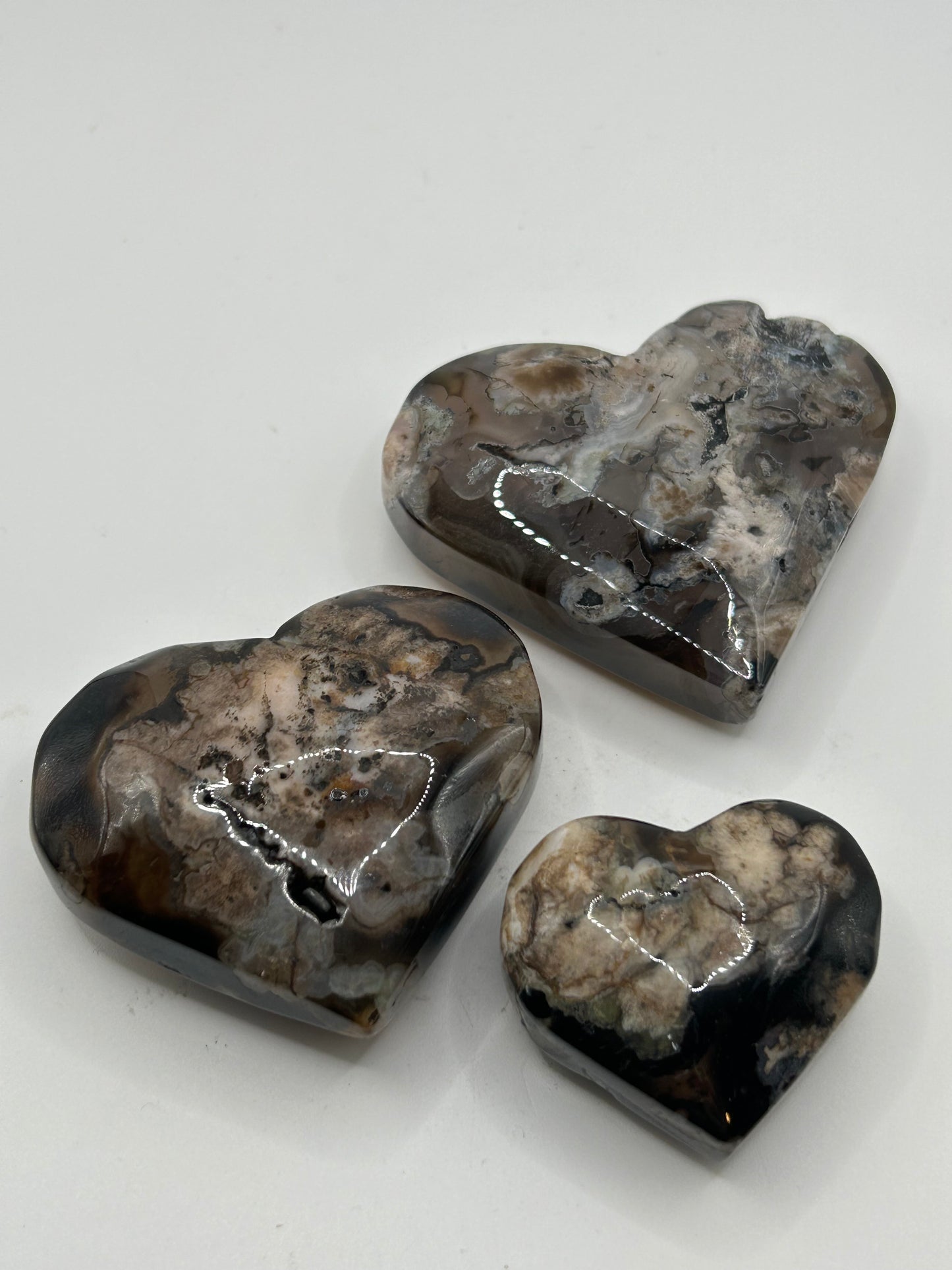 Heart(s) - Black Flower Agate