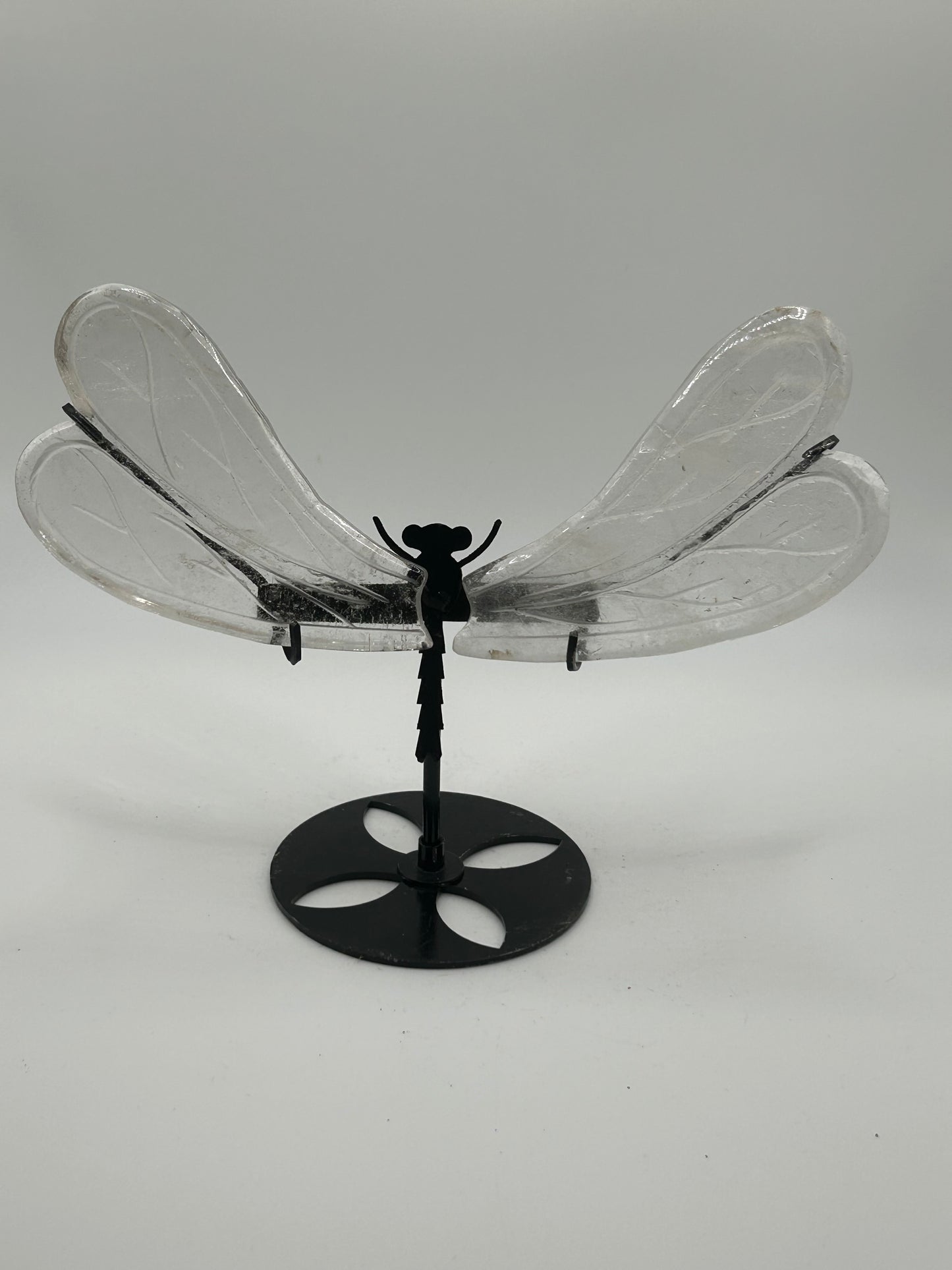 Dragonfly Wings on Stand - Clear Quartz