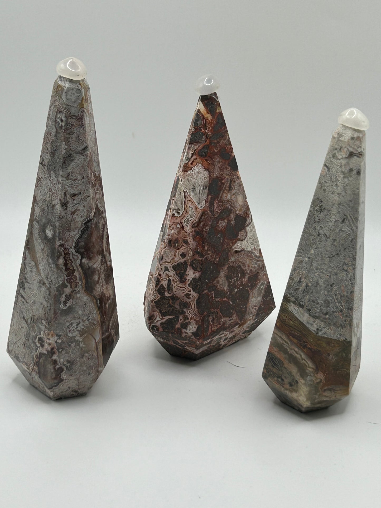 Diamond Tower(s), Mexican Crazy Lace Agate (Free Standing)