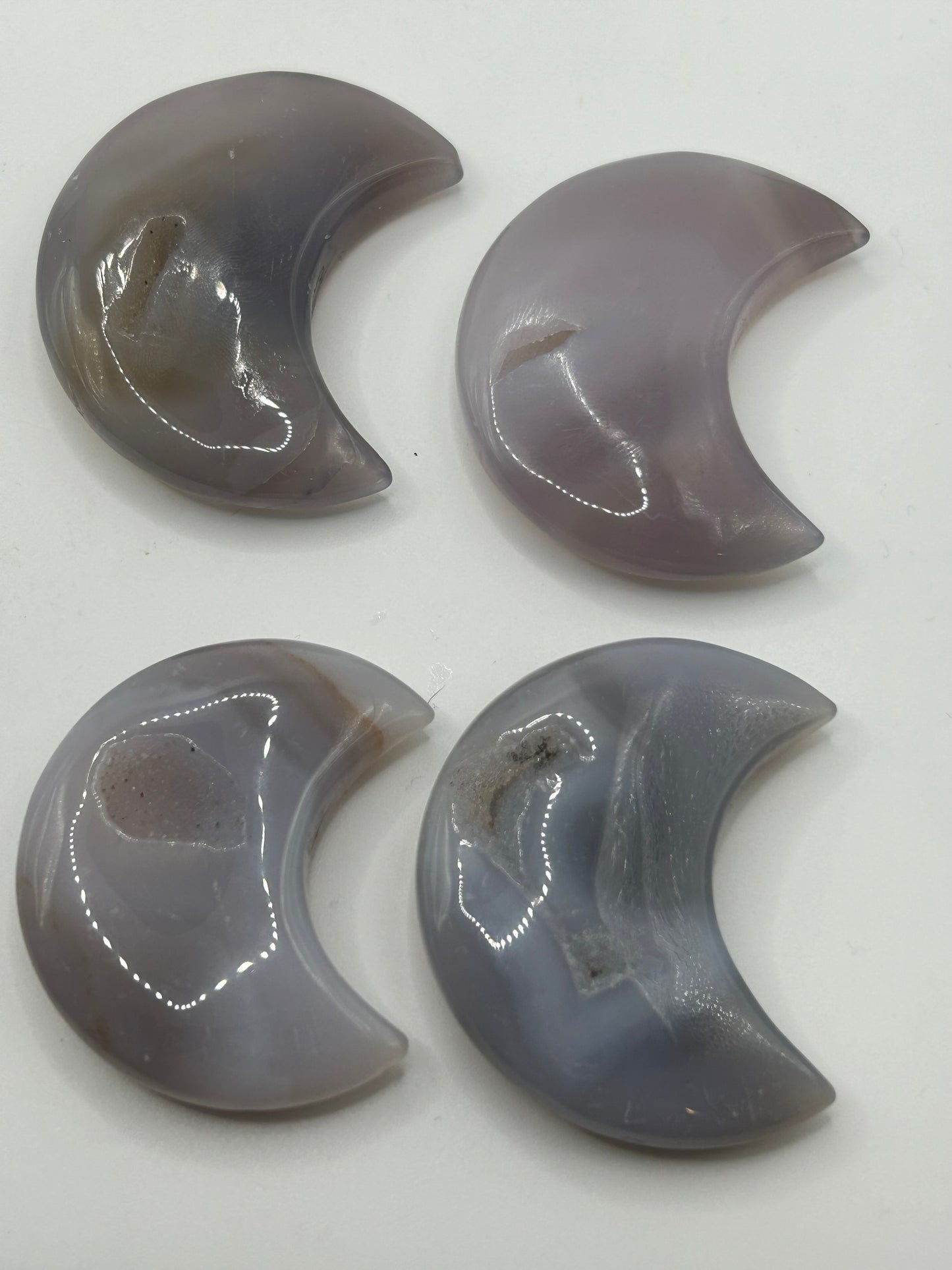 Moon(s) - Blue Banded Agate (Drusy)