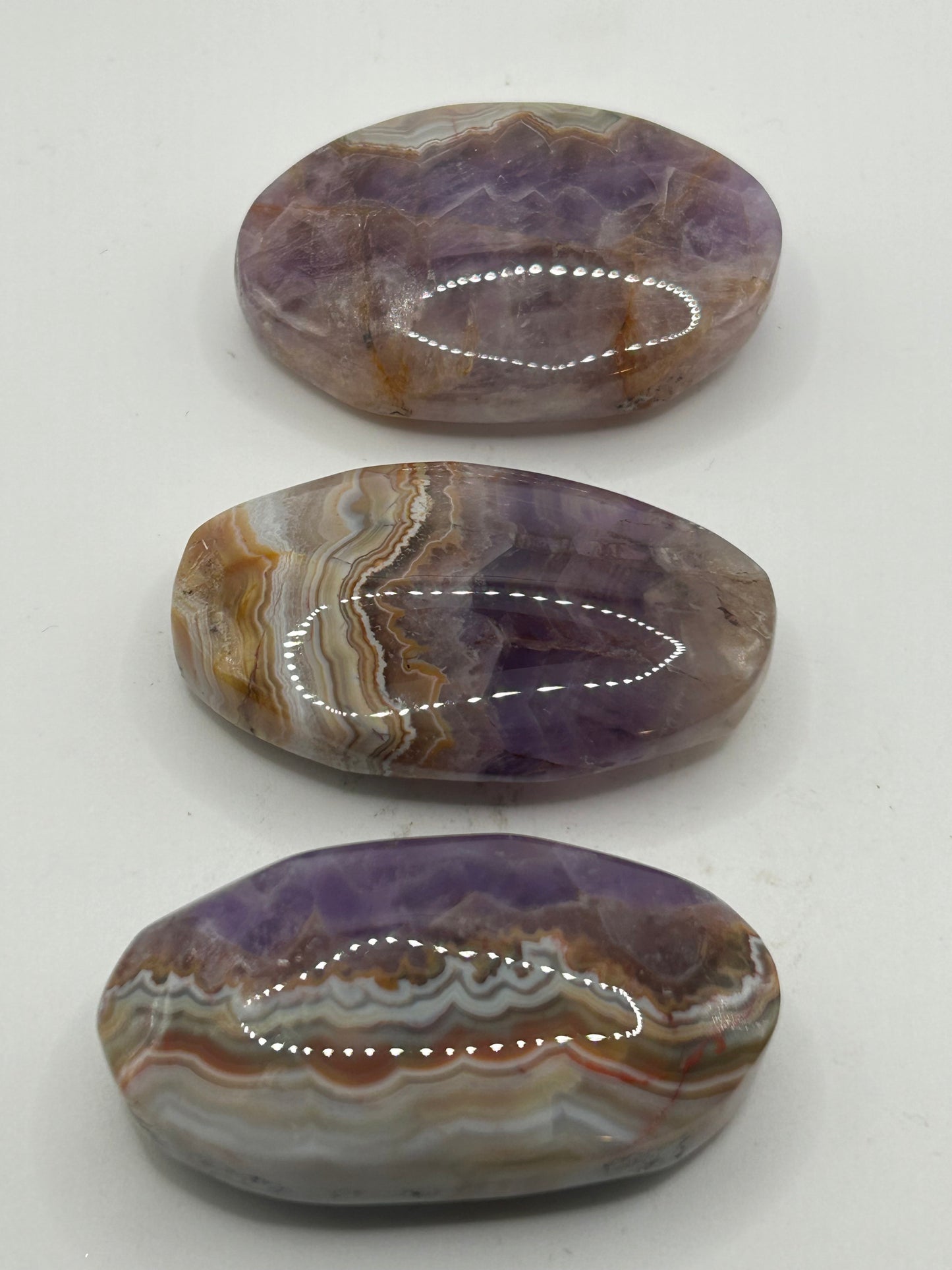 Palm Stone(s), Amethyst and Mexican Crazy Lace Agate