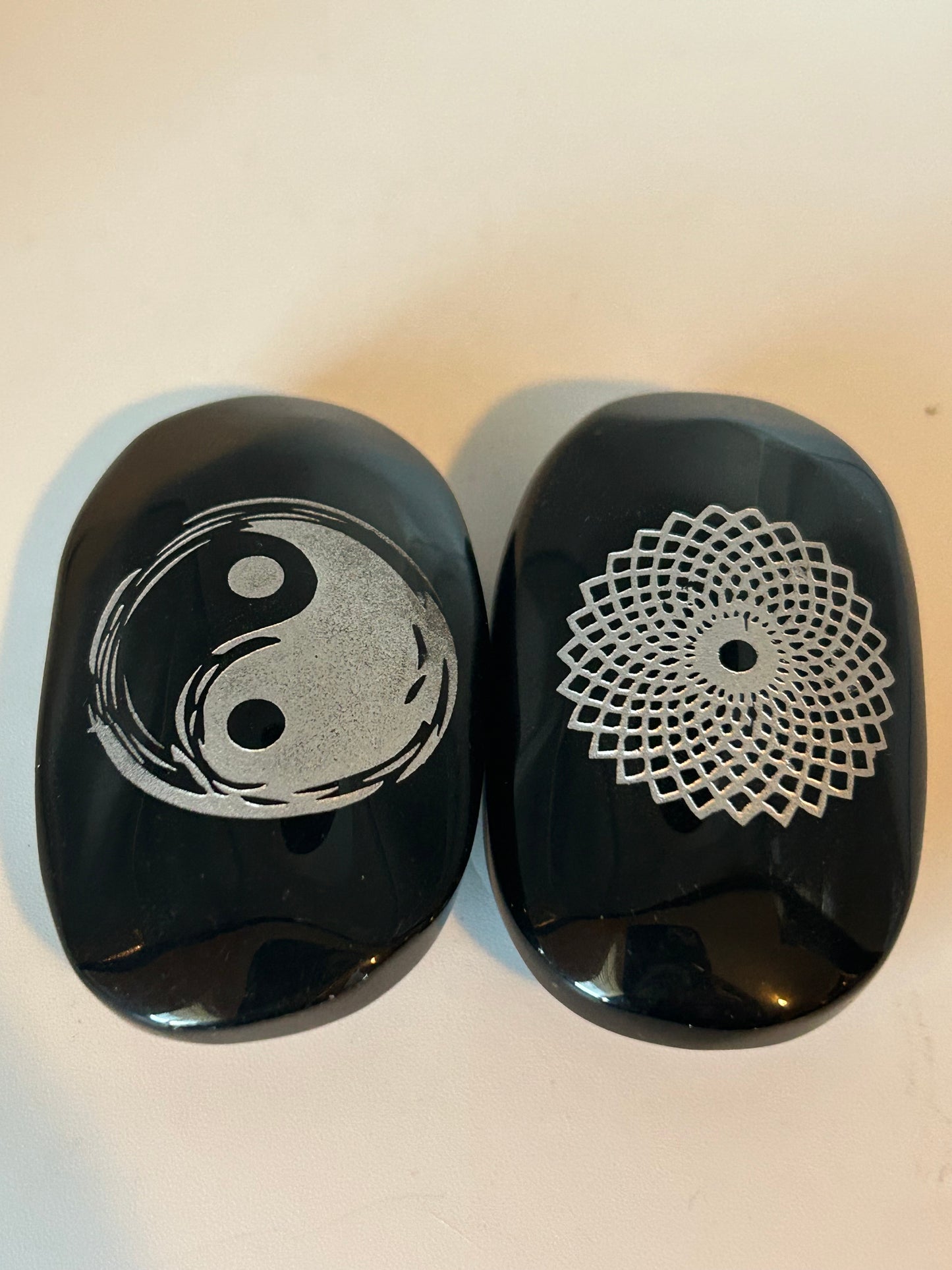 Palm Stone(s), Black Obsidian