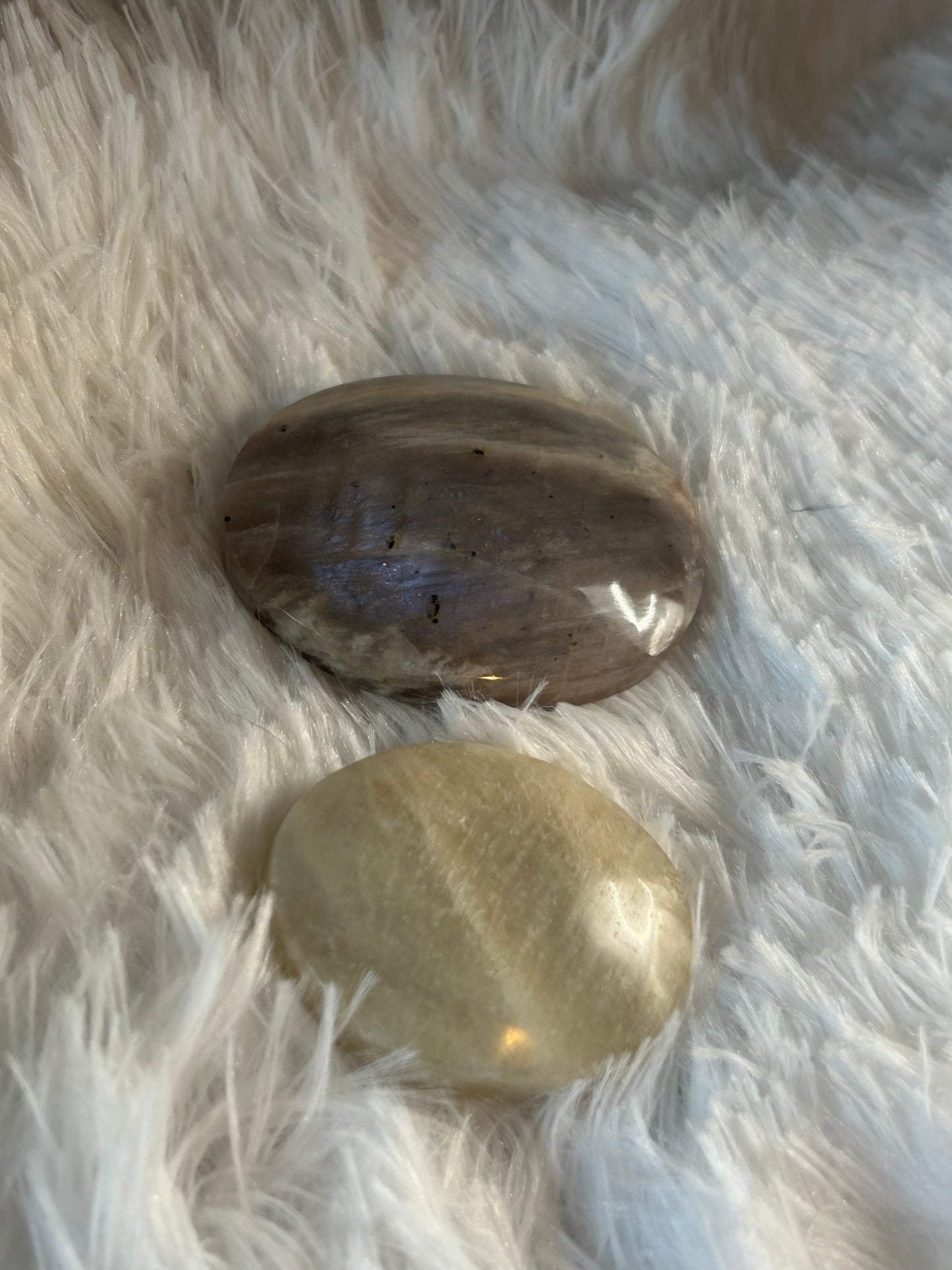 Palm Stone(s), Moonstone and Sunstone