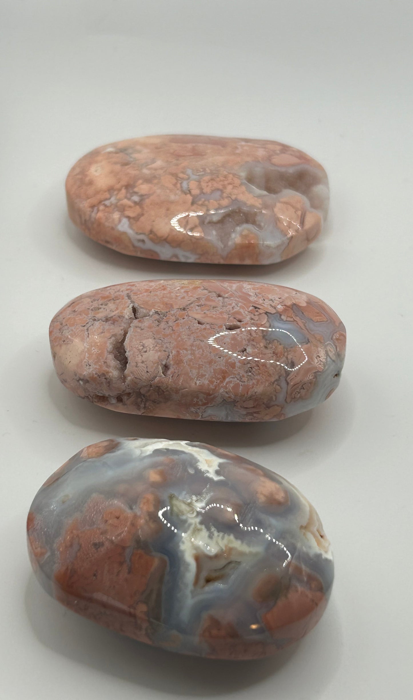 Palm Stone(s), Pink Agate “Cotton Candy”