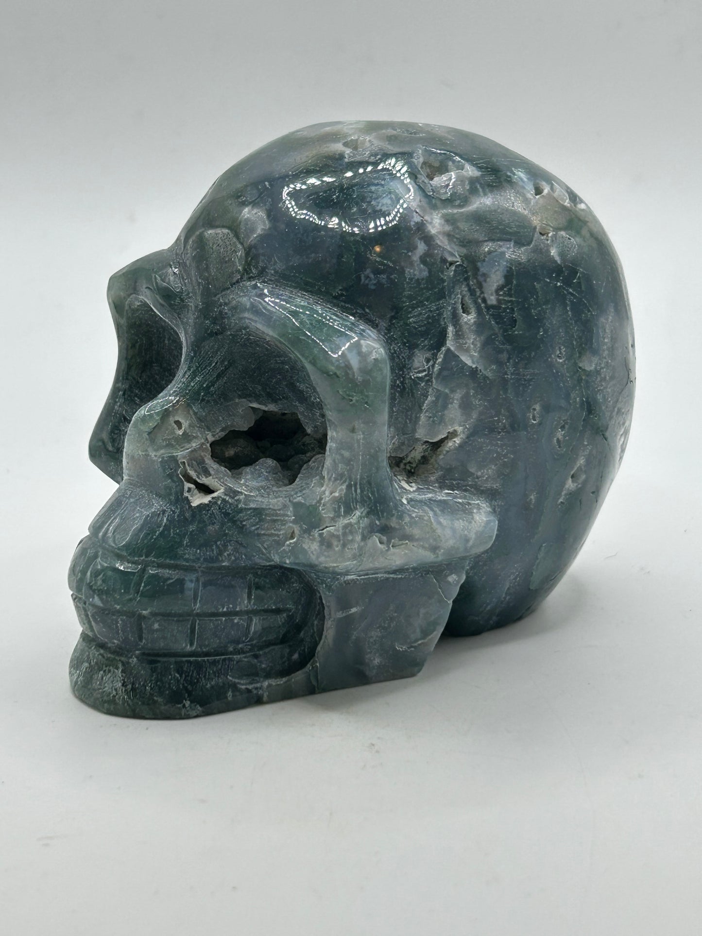 Skull(s) - Moss and Tree Agate