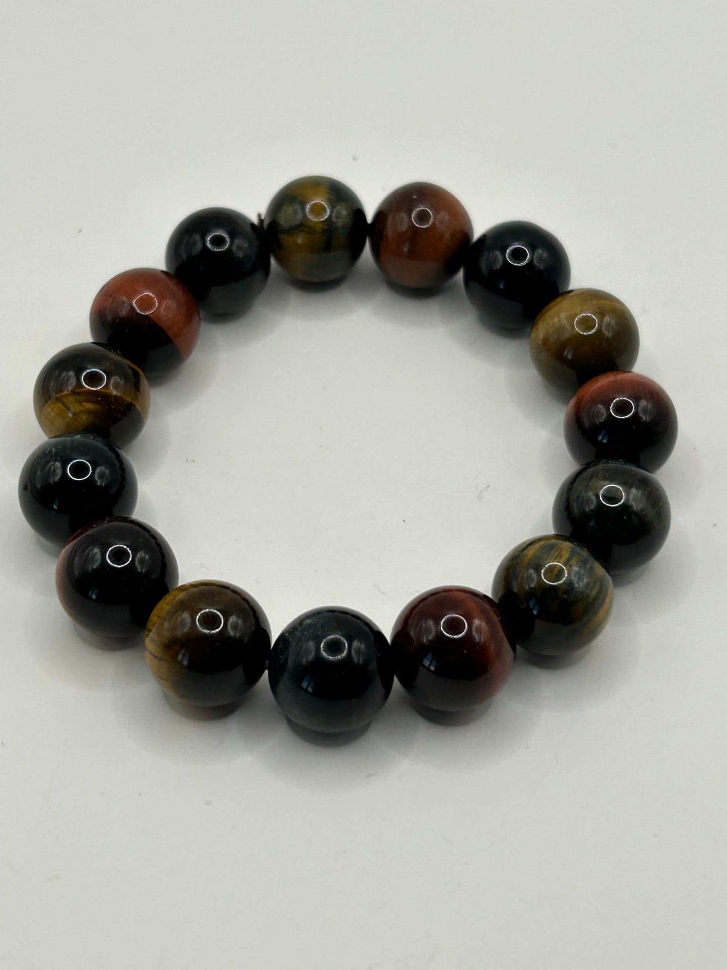 Bracelet - Rainbow Tigers Eye (Red, Yellow, and Blue)