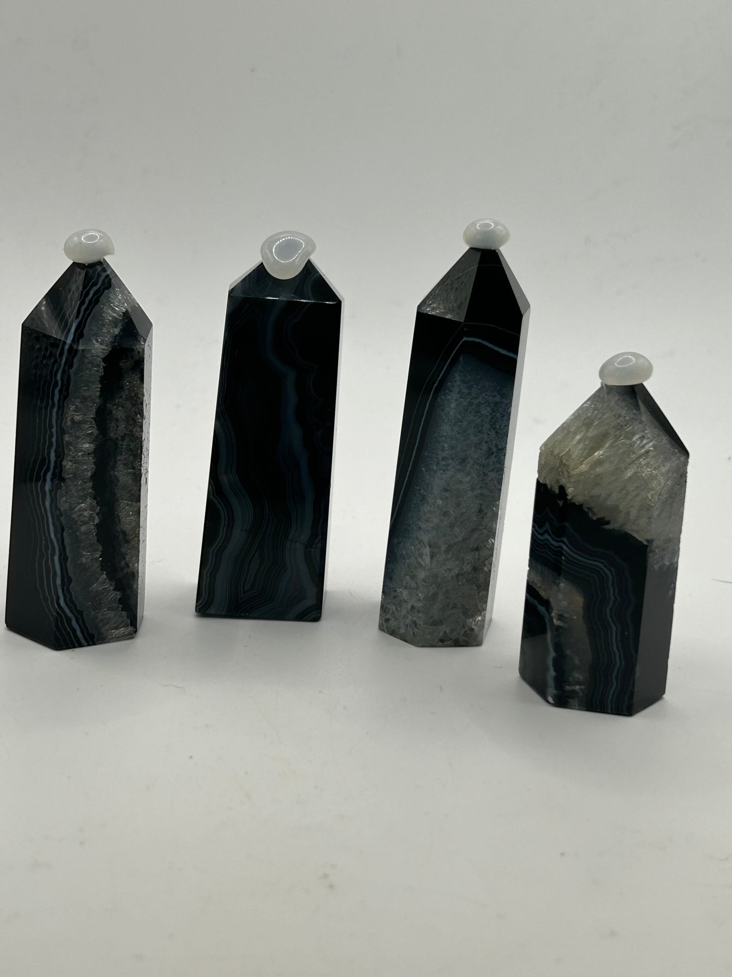 Tower(s) - Black Agate and Black Onyx
