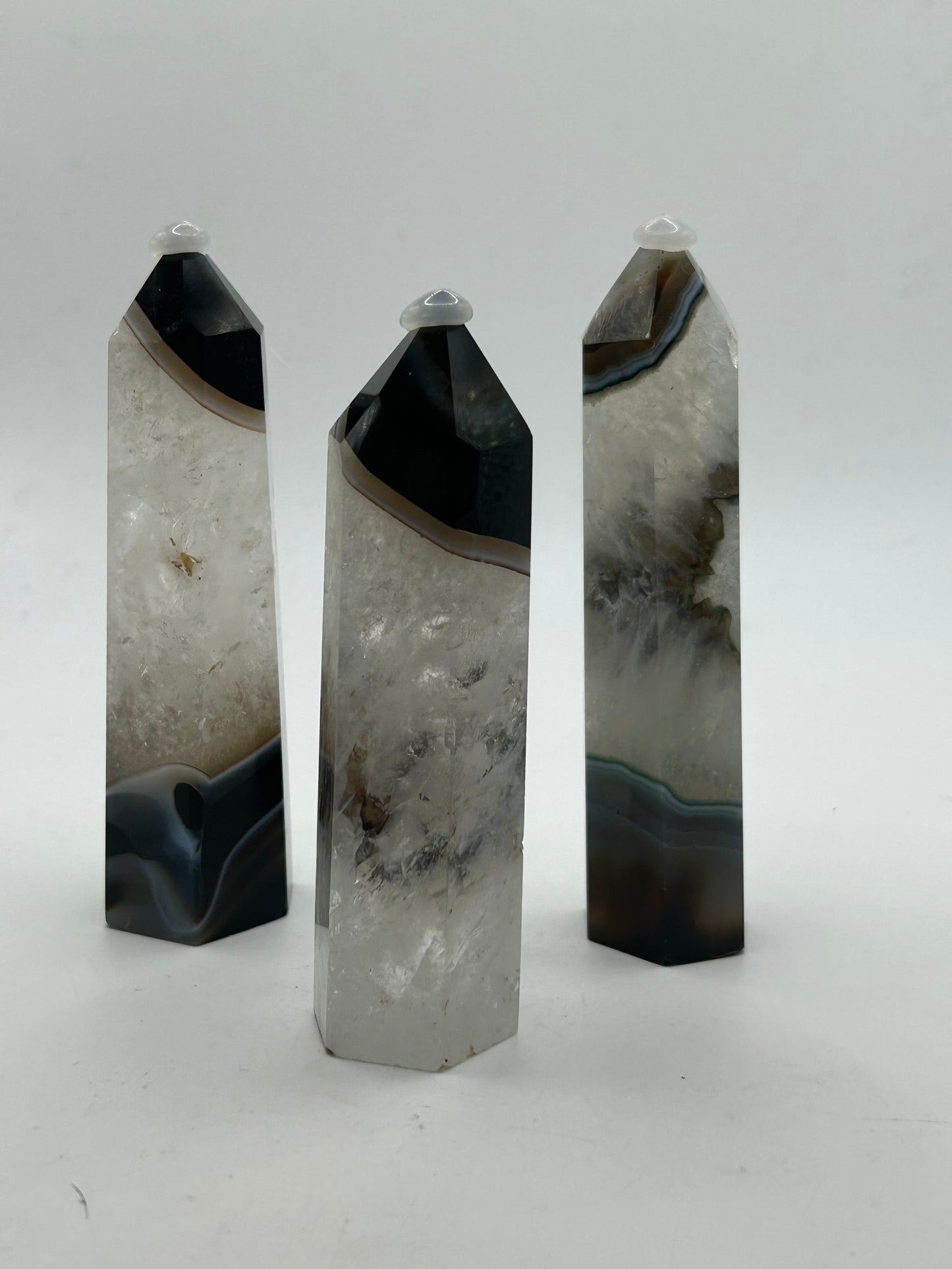 Tower(s) - Black Agate and Black Onyx
