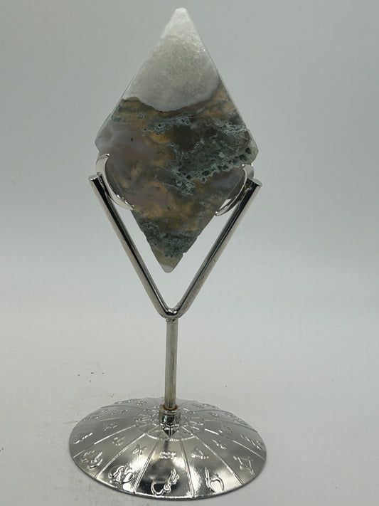 Diamond(s), Moss Agate (Stand Included)