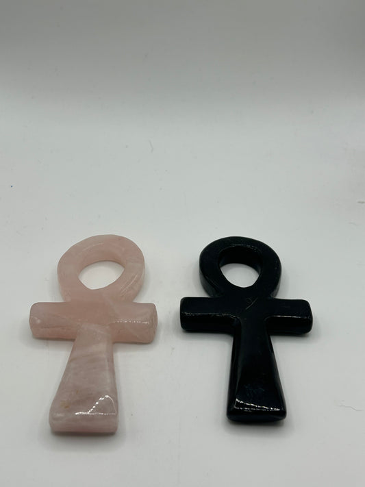 Ankh(s) - Black Obsidian or Rose Quartz