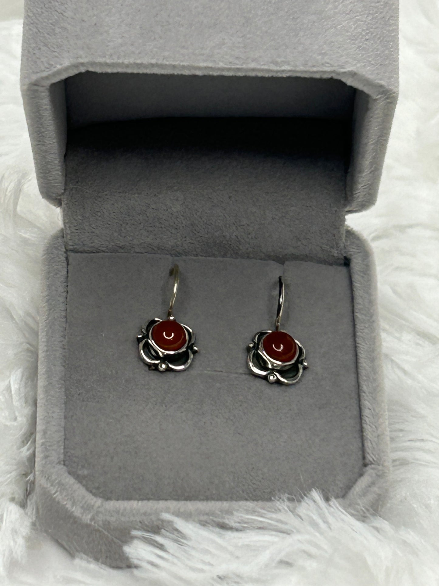 Earrings, Carnelian