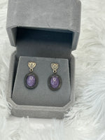 Earrings, Charoite