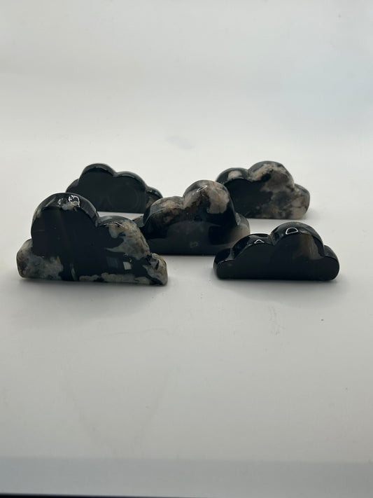 Cloud(s) -Black Agate/Black Flower Agate