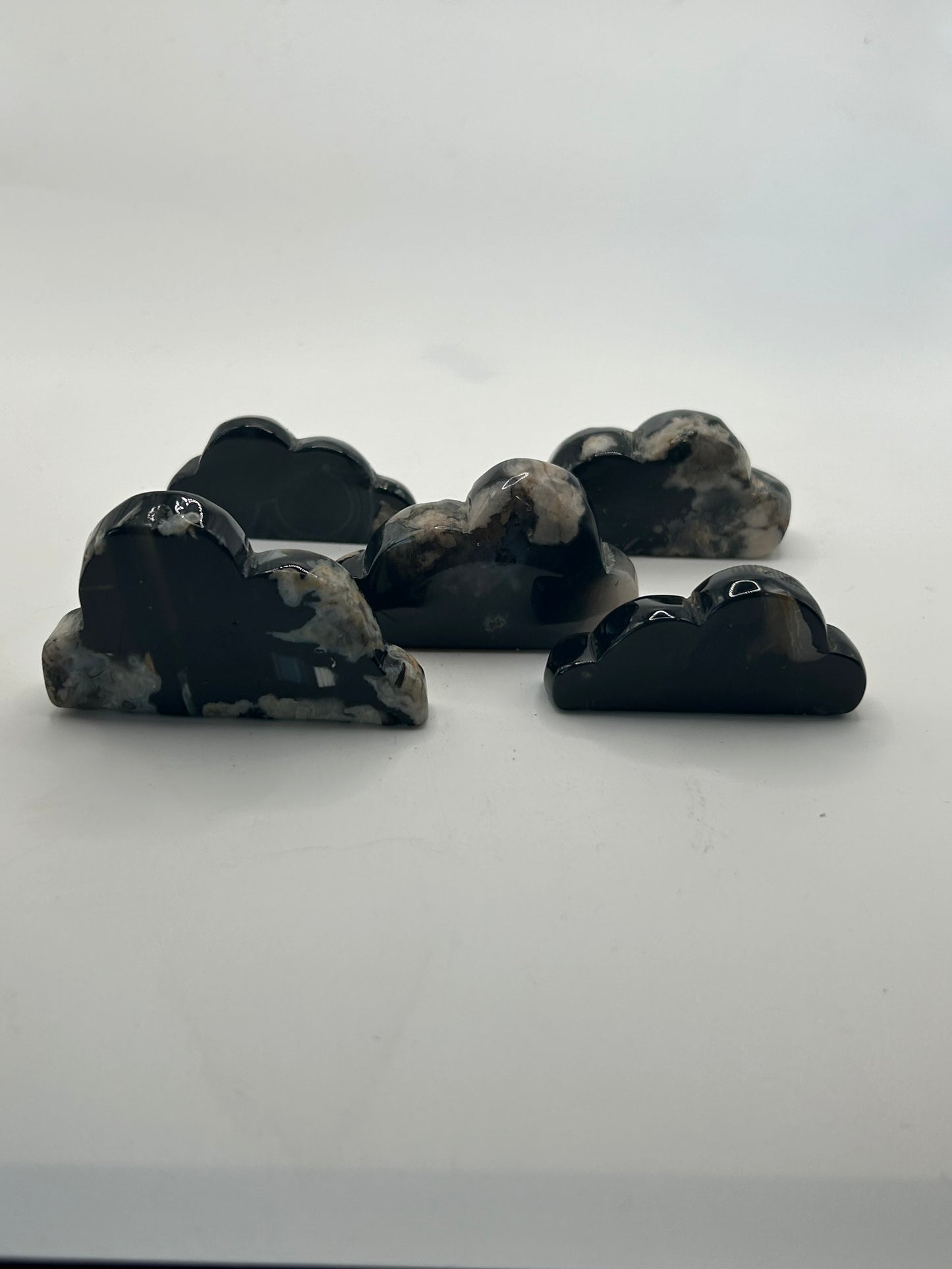 Cloud(s) -Black Agate/Black Flower Agate
