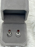 Earrings, Garnet