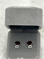 Earrings, Garnet