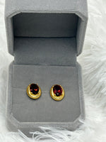 Earrings, Garnet