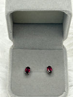 Earrings, Garnet