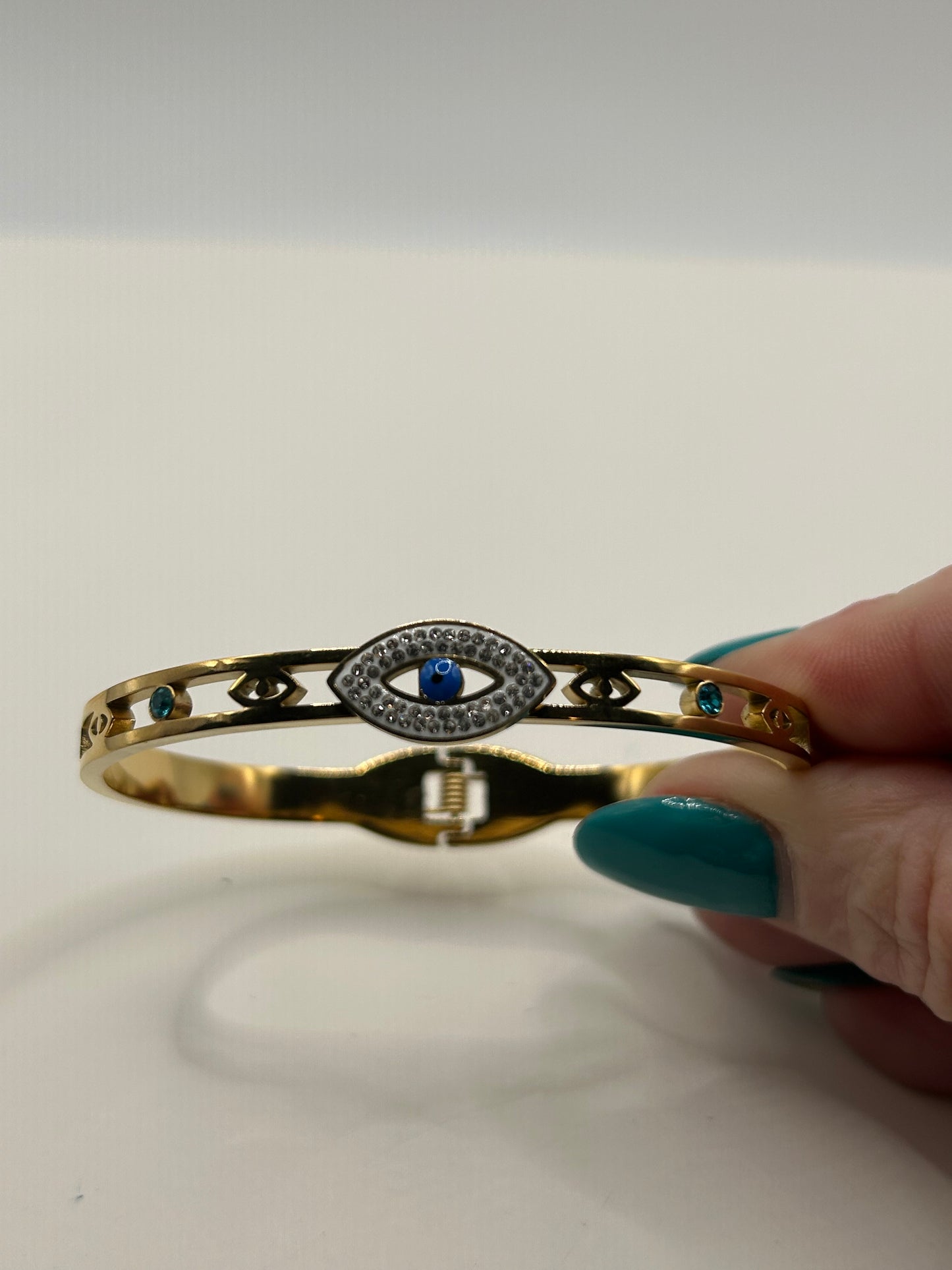 Bangle - Evil Eye (925 Sterling Silver Gold Plated)