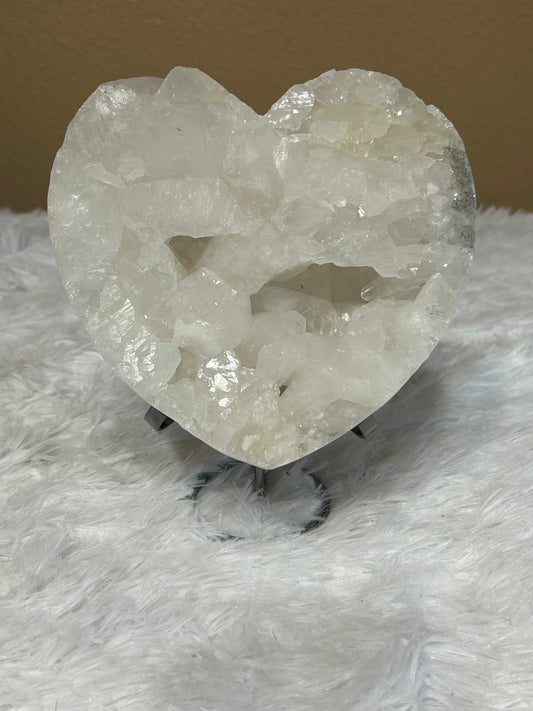Heart(s) - X-Large Clear Quartz Half Raw