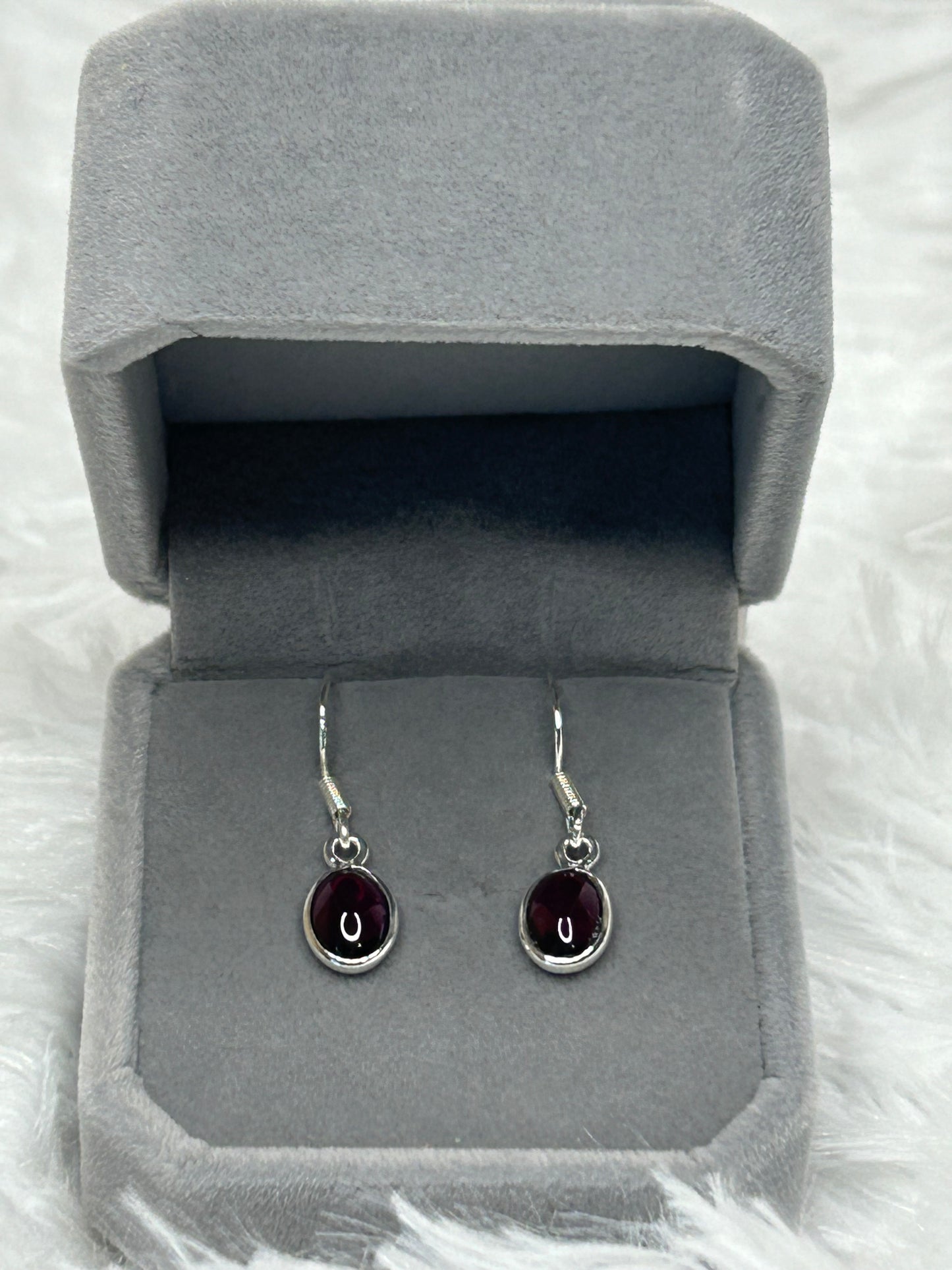 Earrings, Garnet