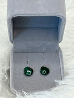 Earrings, Malachite