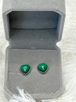 Earrings, Malachite