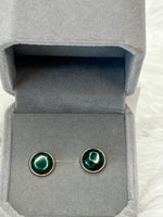 Earrings, Malachite