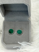 Earrings, Malachite