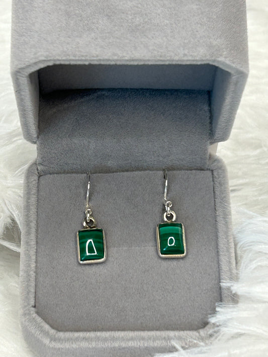 Earrings, Malachite