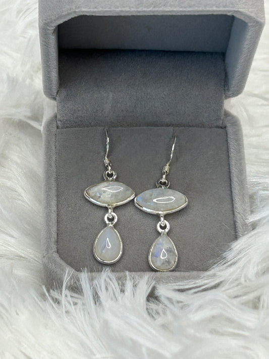 Earrings, Moonstone