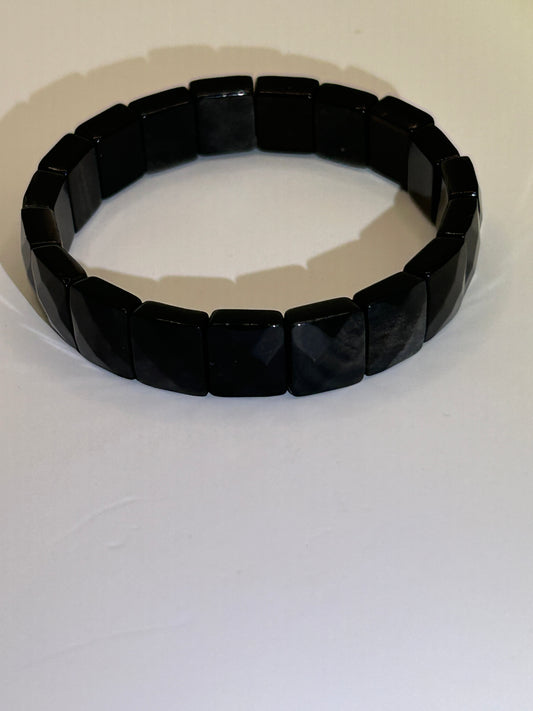 Bangle - Silver Obsidian