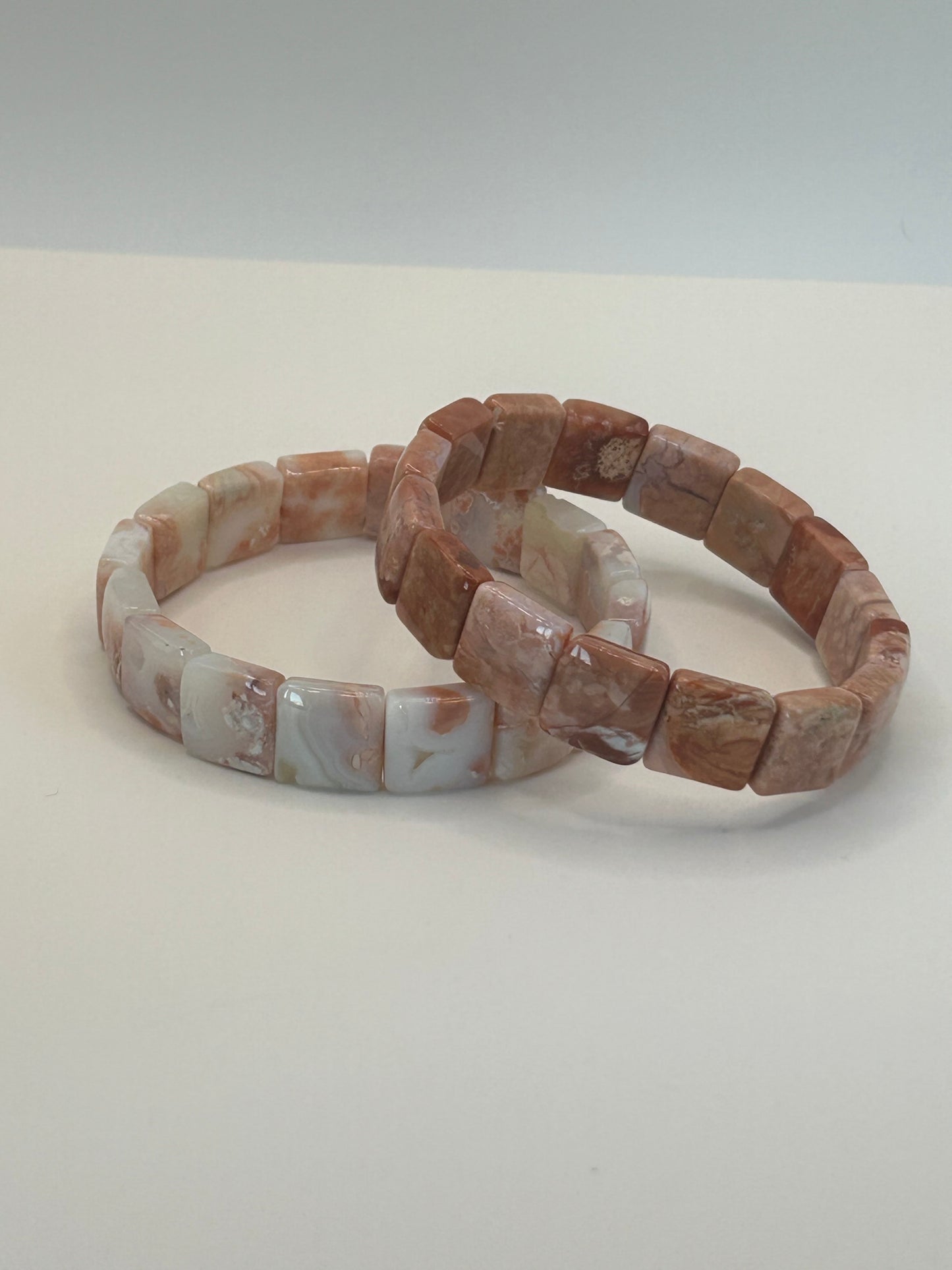 Bangle - Pink Agate "Cotton Candy"