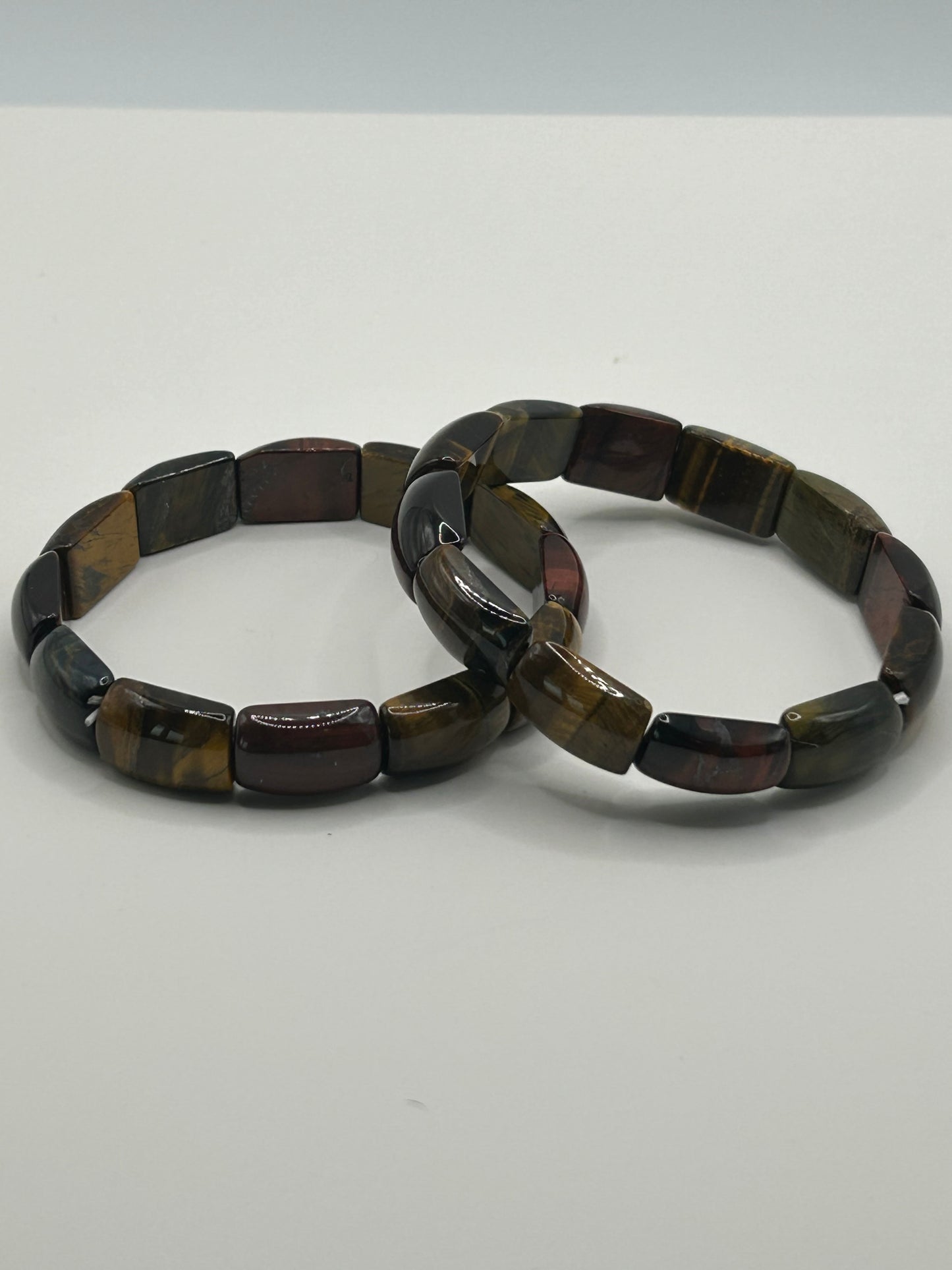 Bangle - Rainbow Tigers Eye (Red, Yellow, and Blue)