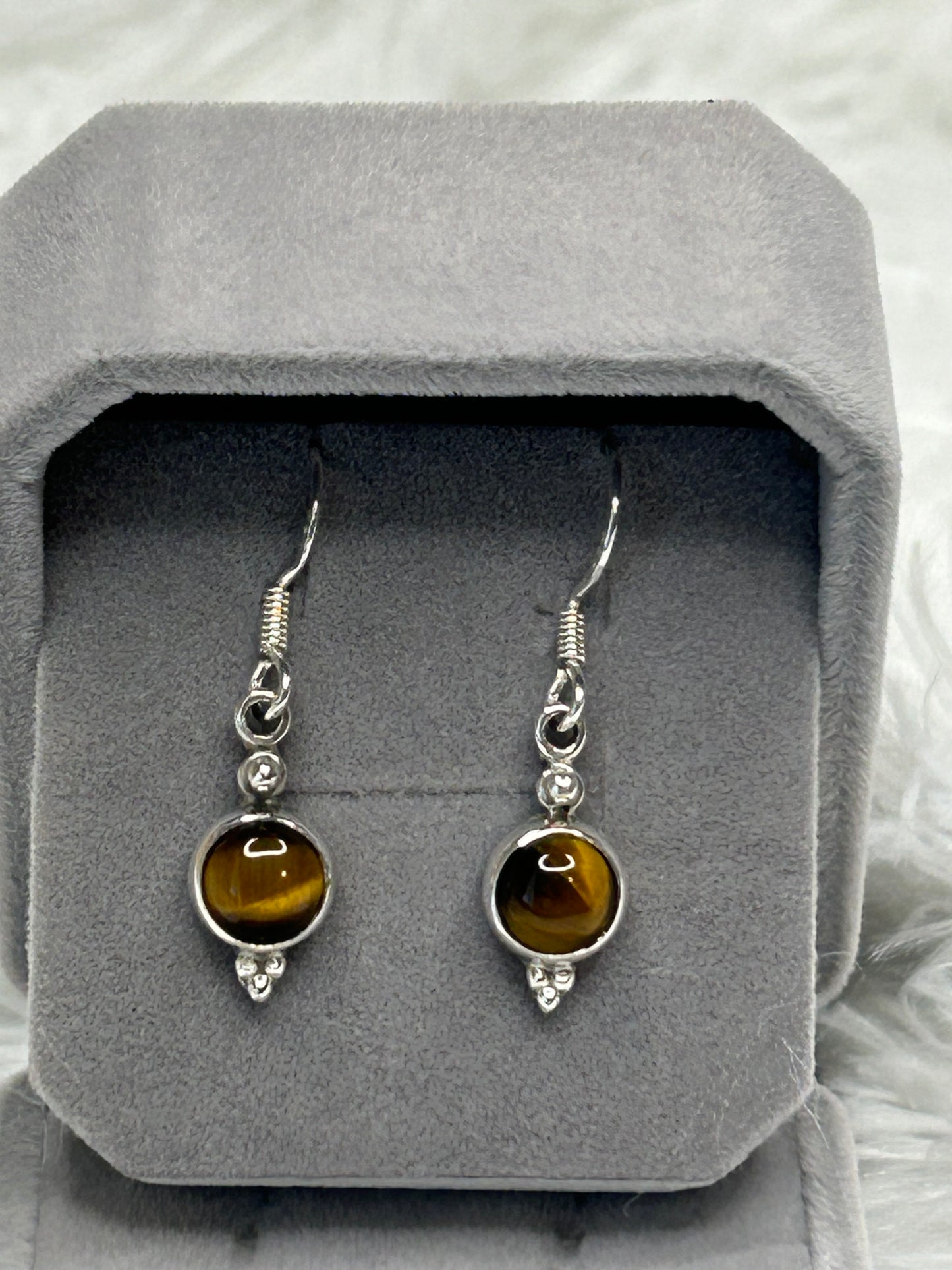 Earrings, Golden Tigers Eye