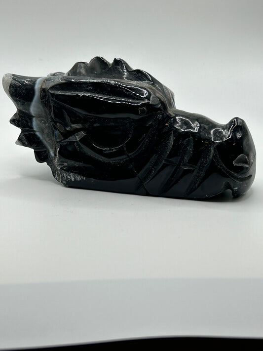 Dragon Head(s) - Black Agate