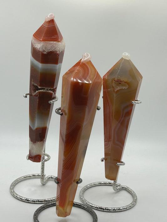 Wand(s) - Carnelian (Stand Included)