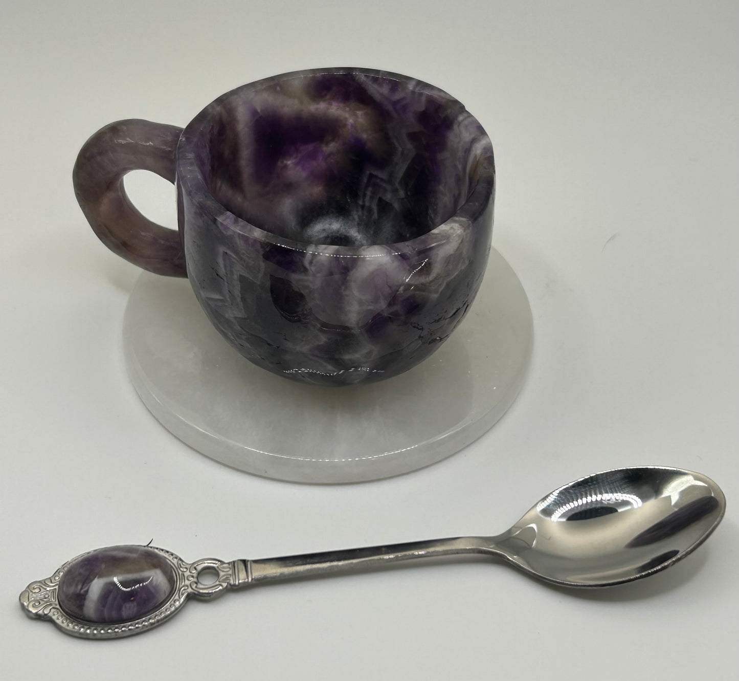 Teacup, Coaster and Spoon Set - Amethyst