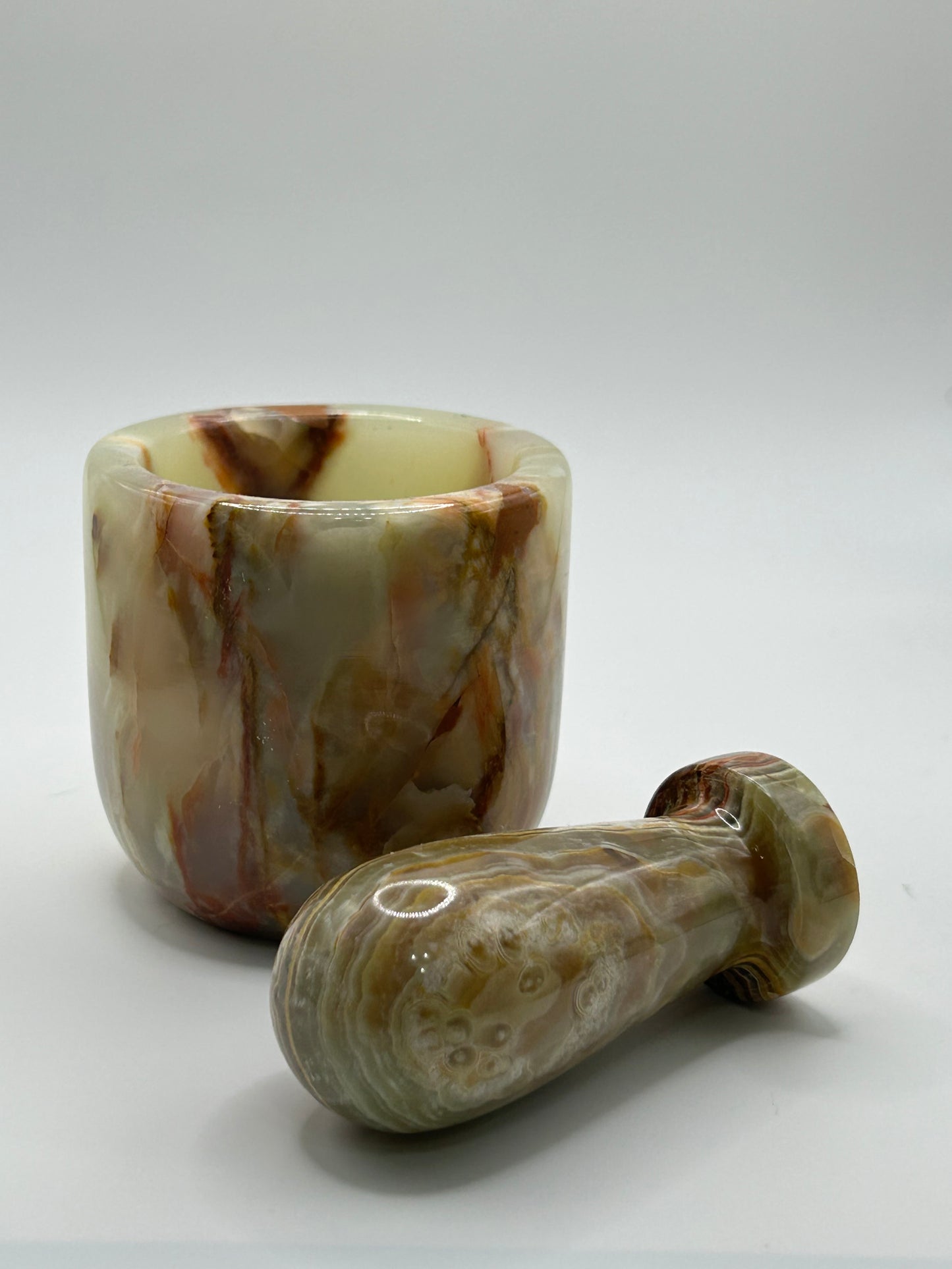 Mortar & Pestle - African Jade & Green Onyx