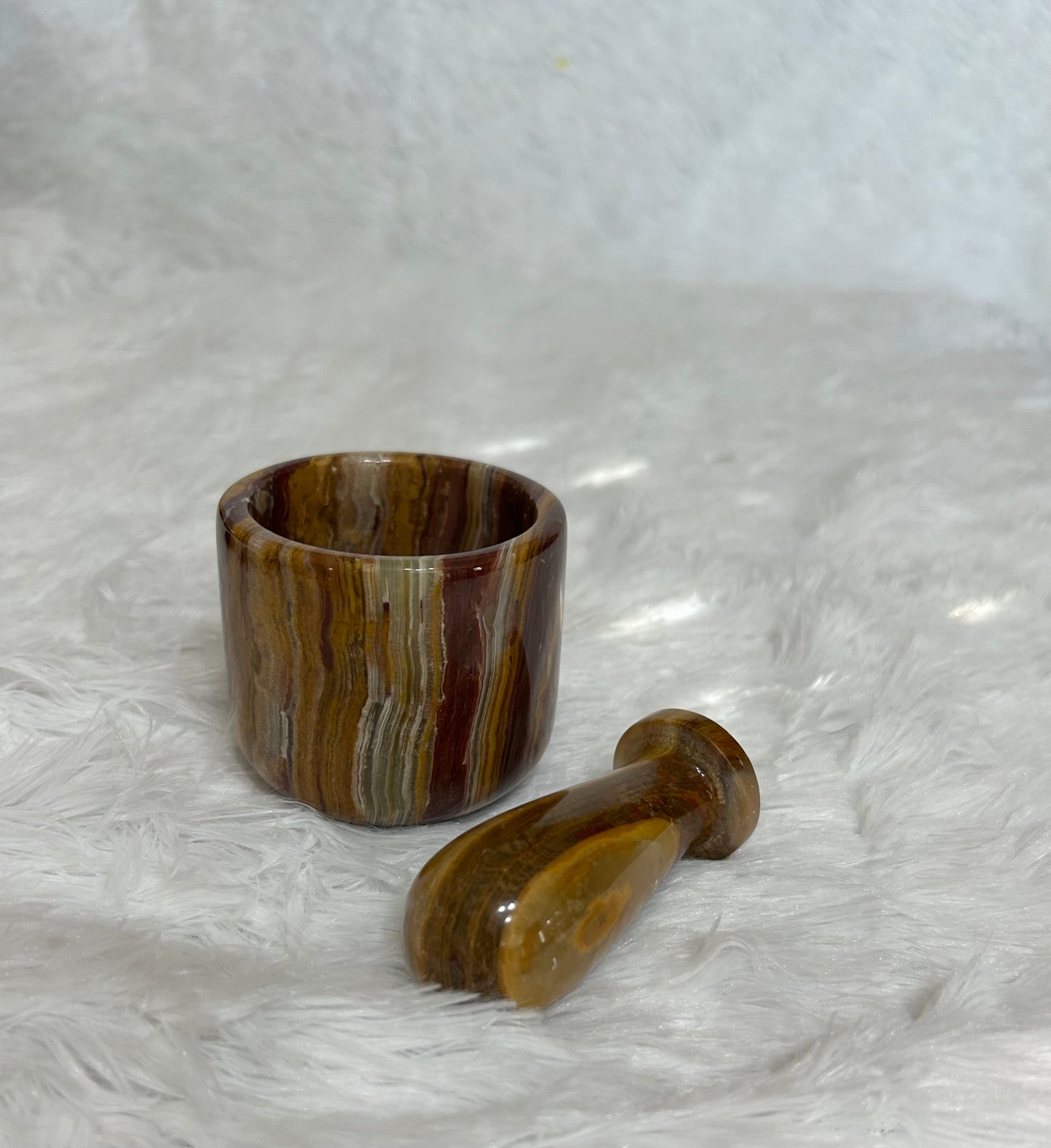 Mortar & Pestle - African Jade & Green Onyx