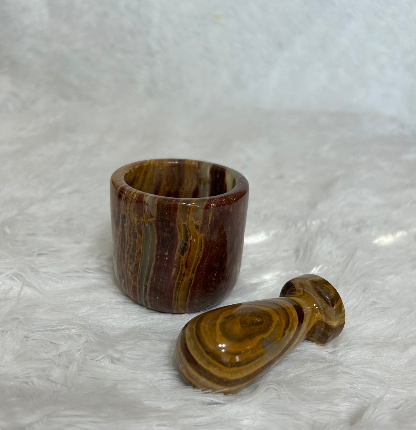 Mortar & Pestle - African Jade & Green Onyx