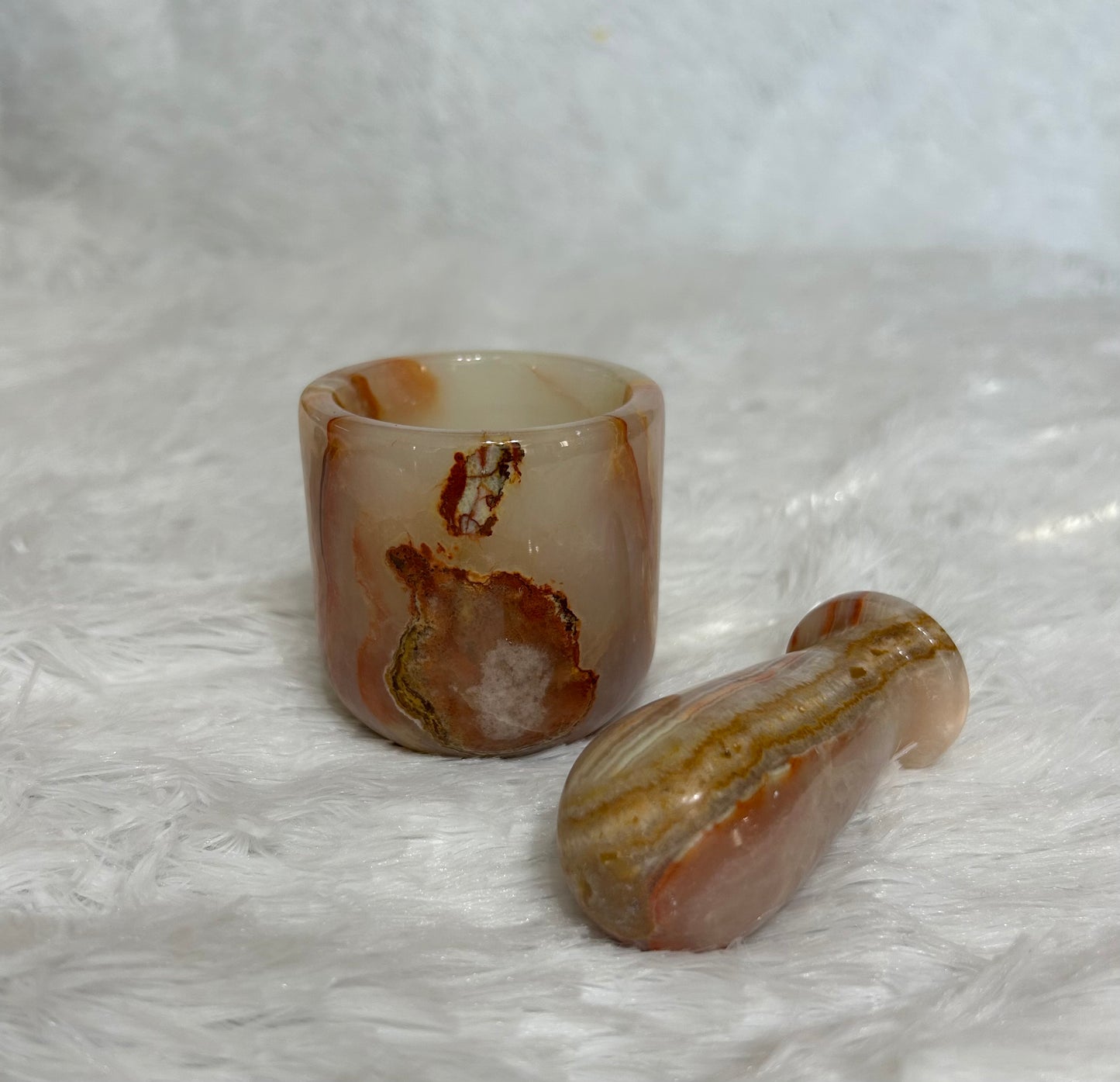 Mortar & Pestle - African Jade & Green Onyx