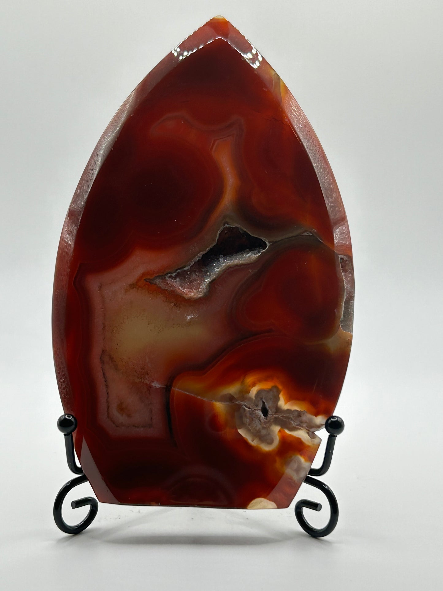 Tear Drop - Carnelian Drusy (Stand Included)