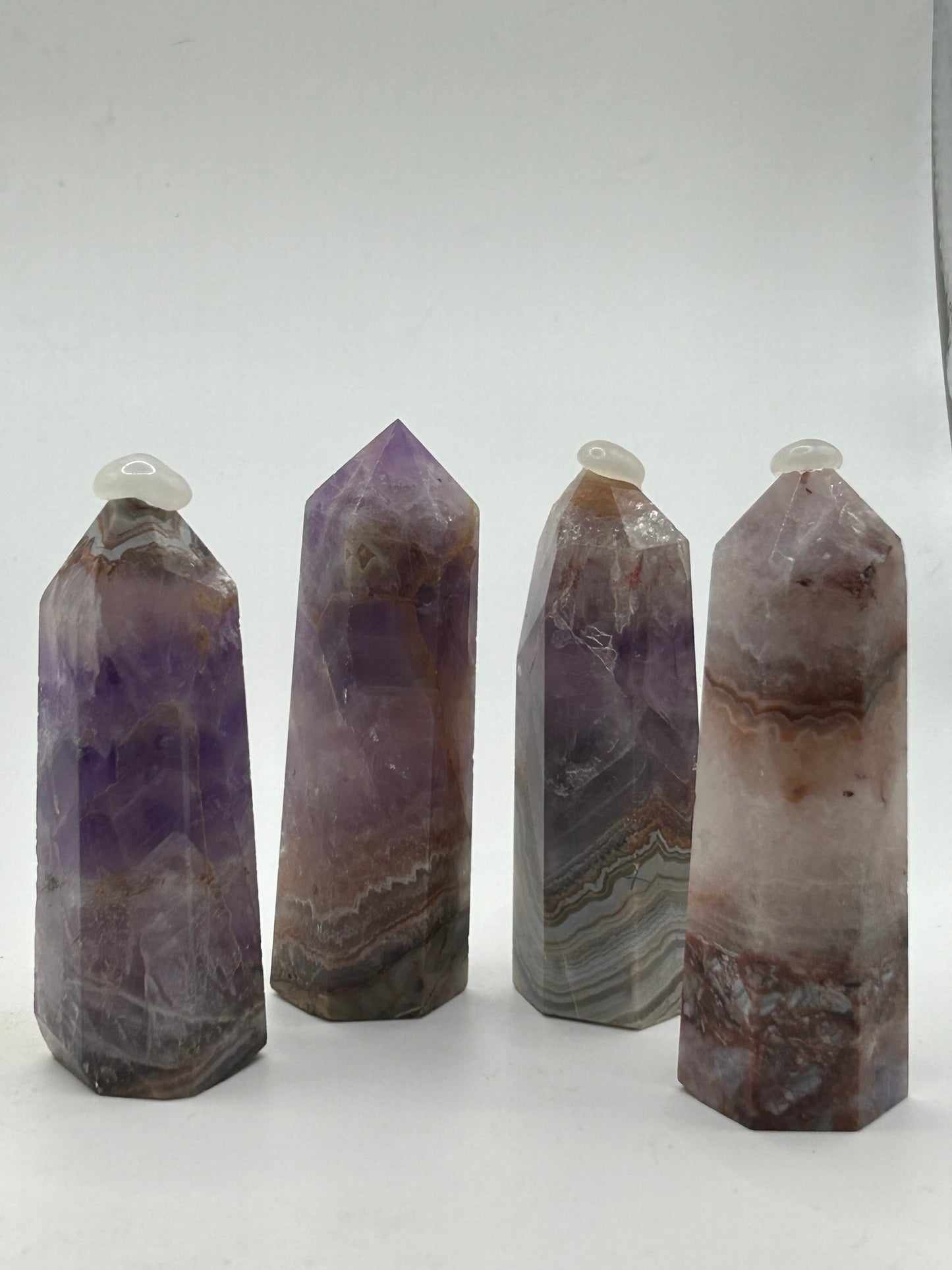 Tower(s) - Amethyst and Mexican Crazy Lace Agate