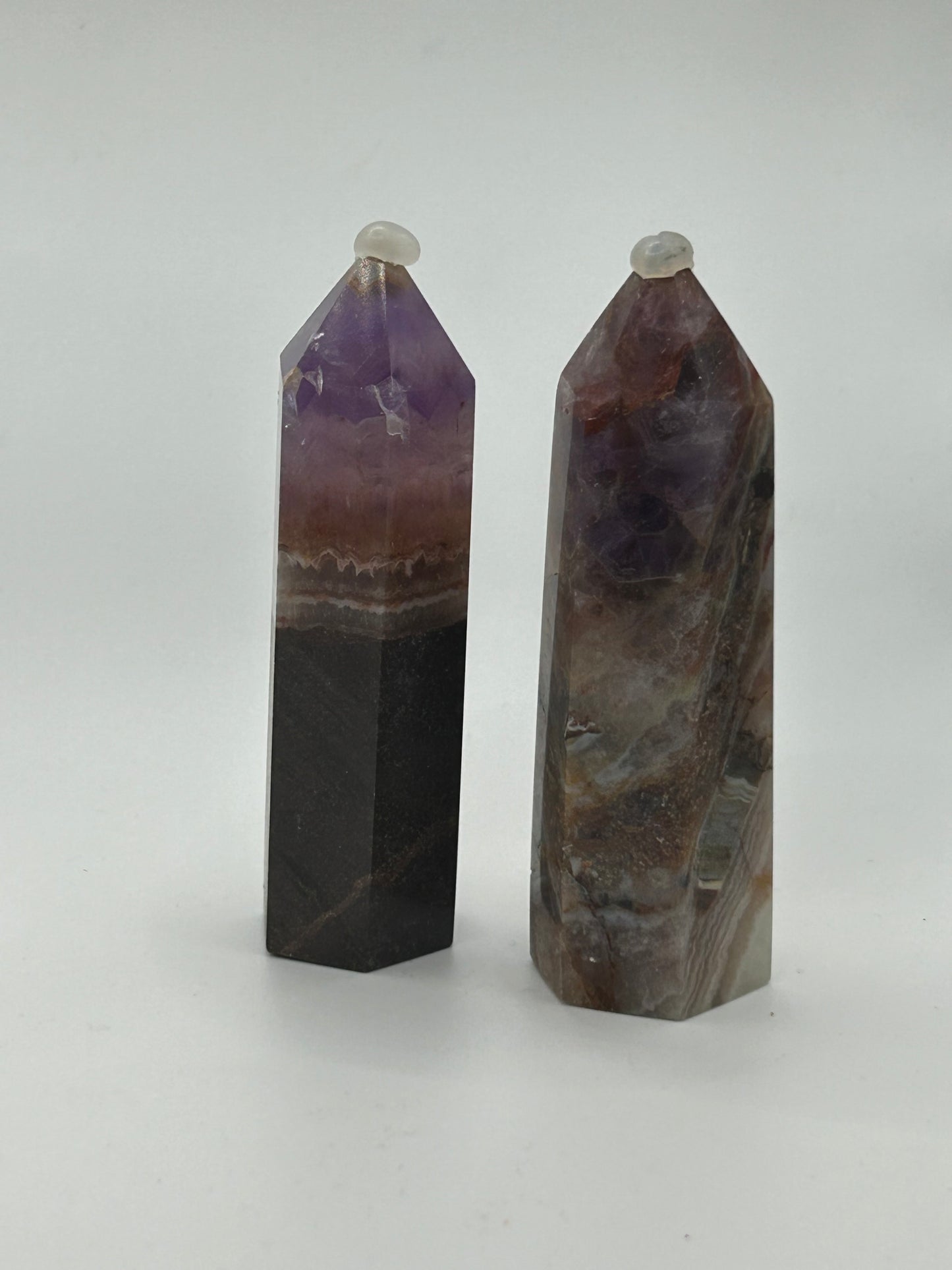 Tower(s) - Amethyst and Mexican Crazy Lace Agate